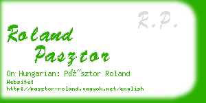 roland pasztor business card